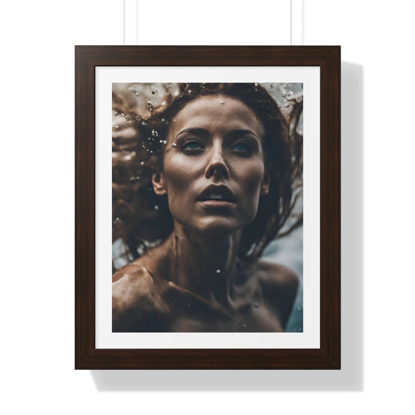 Breathless - Woman in Water - Fine Art - Framed Vertical Poster